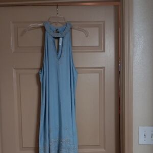 Blu Pepper Light Blue Strapless Dress